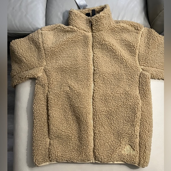 NWT - Adidas Adult Sherpa/Teddy Fleece Zip Jacket - Men M/Women L - Picture 6 of 11
